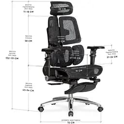 Крісло Mealux s3 air plus black (HF-S3MB) - мініатюра 2