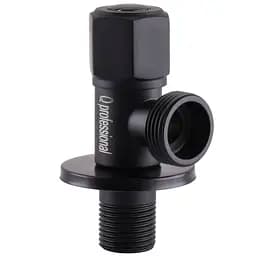 Кран кульовий кутовий Q Professional 1/2″X3/4″ NV-QP888 Black 000025137