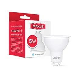 Лампа світлодіодна Maxus 1-LED-716 MR16 5W 4100K 220V GU10