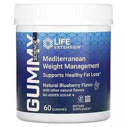 Засіб для корекції ваги Life Extension Mediterranean Weight Management 60 жувальних цукерок смак чорниці