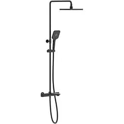 Душова система з термостатом Imprese Bilovec із виливом верхній душ 260x188 мм black matt t048B00910SQ, Чорний матовий