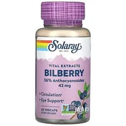 Екстракт чорниці Solaray Bilberry Berry Extract 42 мг 60 веганських капсул