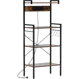 Стелаж Costway Surette з місцем для мікрохвильової печі та з двома розетками в стилі Loft