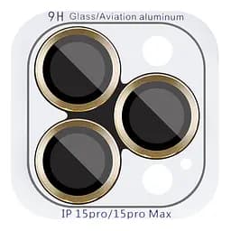 Захисне скло Metal Classic на камеру (у упак.) для Apple iPhone 16 Pro (6.3) / 16 Pro Max (6.9) Золотий / Gold