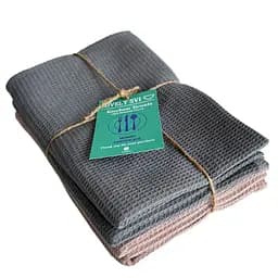 Набор кухонных вафельных полотенец Lovely Svi 4 шт: 45 x 65 см, 100% хлопок Микс Серых и Кремовых.