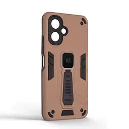 Чехол для TECNO Spark Go 2 4G (KM4), Proover, коричневый, с подставкой и магнитом, противоударный, ударопрочный, бронированный, панель-накладка, защита всего корпуса, термополиуретан (TPU) + поликарбонат (PC), ArmorStandart (ARM87171) - мініатюра 2