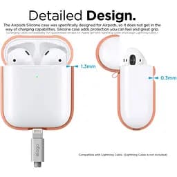 Чохол Elago A2 Silicone Case Peach для Airpods with Wireless Charging Case кораловий (EAP2SC-PE) - мініатюра 4
