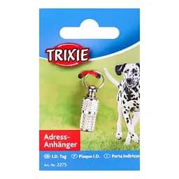 Адресник-капсула Trixie для собак, срібляста - мініатюра 2