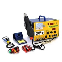Паяльна станція BAKKU BK-909S цифрова індикація, паяльник + фен, с внутр. БЖ 0-15В 1А, MP-3 (320*298*240) 4,4 кг