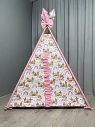 Вігвам для дівчинки Замок принцеси з матрациком БОНБОН подушки єдиноріжок та корона Повний комплект 0881 - мініатюра 3