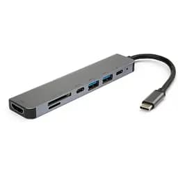 Концентратор Vinga Type-C to 4K HDMI+2*USB3.0+SD+TF+PD+USB-C 3.1 Gen1 aluminium (VCPHTC7AL)