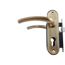 Замок врізний дверний з ручками на планці комплект FZB ЕТ-71106 АВ (бронза)