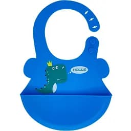 Слюнявчик силиконовый Mega Zayka Дино с карманом MGZ-0616 (Blue)