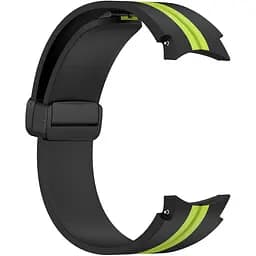 Браслет Cls-line-black для Samsung Galaxy Watch 5 - чорно-зелений ширина кріплення 20мм силікон Watchbands (W35-7WB12227561)