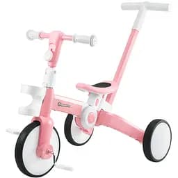 Дитячий триколісний велосипед HyperMotion Tobi Rocket з батьківською ручкою 17 см 20 см pink (TOBI ROCKET HYP PINK)