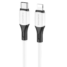 Кабель BOROFONE BX79 Type-C to iP 3A, 20W, 1m,, silicone, silicone connectors, White
