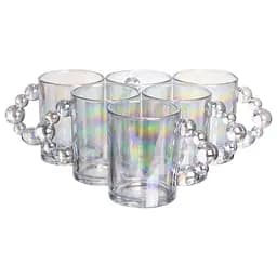 Набор чашек 6 шт для чая и кофе по 350 (мл) кружки стеклянные rainbow Yiwu HP-19-ZD-4