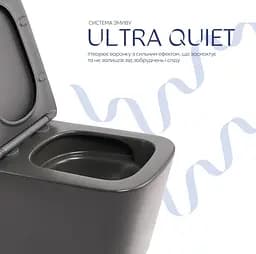 Унітаз підвісний Qtap Tern Ultra Quiet, з сидінням Slim Duroplast/ Soft-close/ Quick relase QT17332303ASAN - мініатюра 4