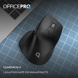 Миша OfficePro M395B Silent Click Ergonomic Wireless Black [144321] - мініатюра 14