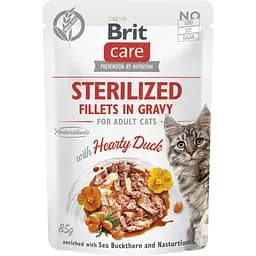 Вологий корм для стерилізованих котів Brit Care Cat Sterilized з качкою 85 г
