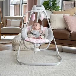 Електронні гойдалки / Дитячі гойдалки-шезлонг Ingenuity SimpleComfort 2 в 1 / Центр для дітей 6 швидкостей - мініатюра 2