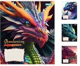Зошити учнівські 18 аркушів клітинка. 1В Dragon, 25 шт. в упаковці