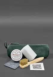 Набір для догляду за шкіряними виробами у шкіряному чохлі зелений
