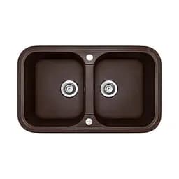 Кухонна мийка Adamant TWINS mokko 765x470x190 мм, 2 повнорозмірні чаші 76,5 см - мініатюра 1