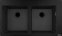 Кухонна мийка Hansgrohe S510-F770 770x510 на дві чаші 370/370 Graphiteblack 43316170, Чорний