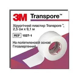 Медичний пластир 3M Transpore 1527-1 прозорий перфорований 2.5 см х 9.1 м