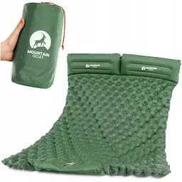 Килимок (каремат) надувний Mountain Goat 200 x 120 x 7 см двомісний з вбудованим насосом Navy Green (P-5905973403573)