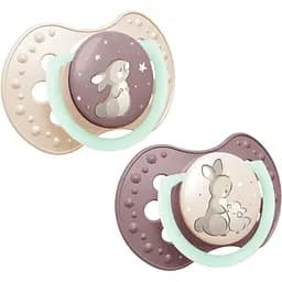 Пустушка силіконова динамічна LOVI Night&Day Girl 0-6 місяців 2 шт. (22/913_newgirl)