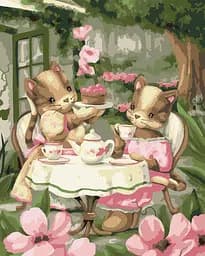 Набор для росписи по номерам 7+ Чаепитие подружек, 40x50 см, КНО2415