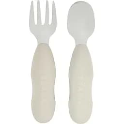 Набір ложка і виделка Beaba 10+ металевий сірий (913581)