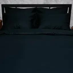 Комплект постельного белья Moon&Star Satin Premium Black Velvet Євро 200х220 см наволочки 2х40х60 см - мініатюра 2