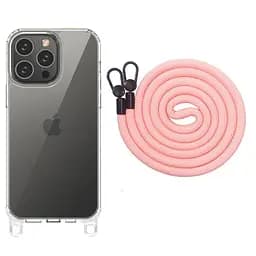 Чохол Epik TPU Transparent with Straps для Apple iPhone 12 Pro/12, 6.1 Light Pink