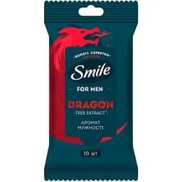 Серветки вологі Smile Men з екстрактом дерева дракона 10 шт.