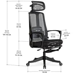 Крісло Mealux M4 Air Massage з масажним ефектом Black (HF-M4 M/BB) - мініатюра 2