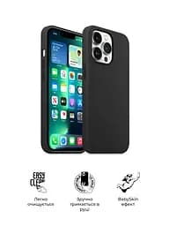 Силиконовый чехол для Apple iPhone 13 Pro, ICON2 Case, черный, противоударный, панель, защита всего корпуса, матовая поверхность Soft Touch, выступает над дисплеем, совместим с защитными стеклами и пленками, с микрофиброй, ArmorStandart (ARM60601) - мініатюра 3