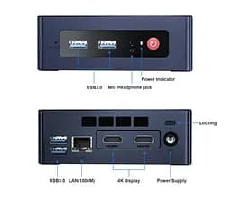 Неттоп Beelink Mini S Black Celeron N5095 8Gb DDR4 128Gb SSD M.2 1x2.5" GLan 4xUSB 3.2 2xHDMI Windows 11 Pro кріплення VESA у комплекті (BLMSN50908128BK_W6) - мініатюра 3