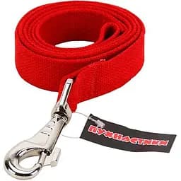 Повідець брезентовий Пухнастики червоний 25 мм/1.2 м