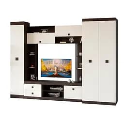 Стінка модульна у вітальню Еверест Соната 3 Венге темний/Білий (DTM-2514)