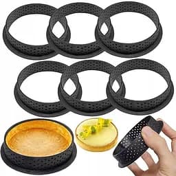 Комплект із 6 круглих форм для тартів з перфорованим краєм, Kitchen Master 87527