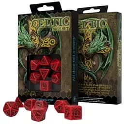 Набір кубиків Celtic 3D Revised Red & black Dice Set , 7 шт. (SCER04)