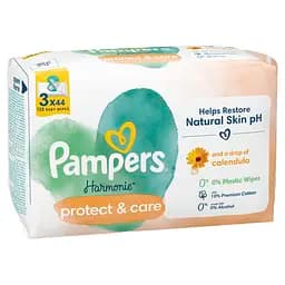 Набір дитячі вологі серветки Pampers Harmonie Calendula 132 шт. (3 уп. по 44 шт.) - мініатюра 3