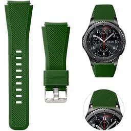Силиконовый ремешок Watchbands для Samsung Gear S3 Samsung Galaxy Watch 46mm Silver - тёмно-зеленый (WB001DARKGREEN20)
