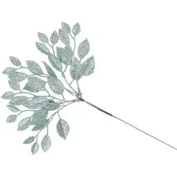 Декоративная искусственная ветка с глитером Зеленый 29 см