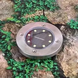 Лампа сонячна садова RGB вулична в землю вбивний диск LED світильник SuperLED, 4 шт. - мініатюра 4