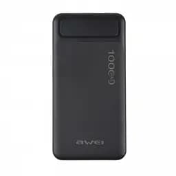 Зовнішній акумулятор Power Bank Awei P5K, 10000 мА·год, 2 USB виходи, швидка зарядка, чорний