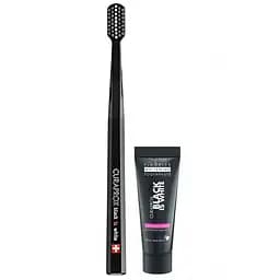 Набор: Зубная паста с активированным углем Curaprox Black is White 10 мл + Зубная щетка Curaprox Ultra Soft CS5460